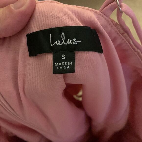 Lulus Start This Party Rose Pink Velvet Floral Jacquard Tulip Mini Dress small - Picture 8 of 11